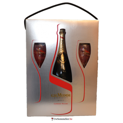 Mumm Champagne met 2 glazen Mumm Champagne met 2 glazen